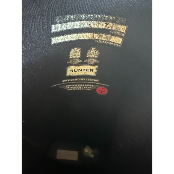 Hunter Original Black Rubber Rain Boots Big Kid Size 2 - Picture 3 of 6